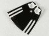Minifigure Cape Cloth, Standard - Starched Fabric - 4.0cm Height with Black Back and Stripes Pattern
