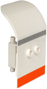 Door 2 x 4 x 6 Curved Aircraft with Light Bluish Gray and Orange Stripes Pattern