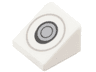 Slope 30 1 x 1 x 2/3 with Joystick Control, Dark Bluish Gray, Black, and Light Bluish Gray Circles Pattern