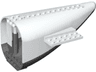 Aircraft Fuselage Aft Section Curved with Fixed Dark Bluish Gray Base and White Hard Rubber Tip