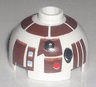 Brick, Round 2 x 2 Dome Top with Reddish Brown Panels Pattern (R7-D4)