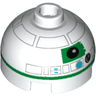 Brick, Round 2 x 2 Dome Top with Green Pattern (R2 Unit)