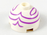 Brick, Round 2 x 2 Dome Top with Medium Lavender Turban Wrappings Pattern