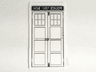 Glass for Window 1 x 4 x 6 with 'POLICE PUBLIC CALL BOX' Mirror Image Tardis Door Pattern