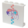 Panel 1 x 4 x 3 with Side Supports - Hollow Studs with Dog, Cat, and Coral and Medium Azure Checkered Stripe, Heart, and Hospital Cross Pattern