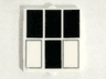 Glass for Window 1 x 2 x 2 Flat Front with 4 Black and 2 White Rectangles Pattern (Tardis Windows)