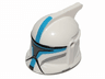 Minifigure, Headgear Helmet SW Clone Trooper with Holes, Dark Azure Markings and Silver Visor Pattern (Clone Trooper Lieutenant)