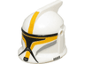 Minifigure, Headgear Helmet SW Clone Trooper with Holes, Bright Light Orange Markings and Black Visor Pattern (Clone Trooper Commander)