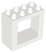 Duplo Door / Window Frame 2 x 4 x 3 Flat Front Surface, Completely Open Back