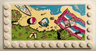 Tile, Modified 6 x 12 with Studs on Edges with Beach Towel, Bag, Shells, Surfboard, Ball and Shoes Pattern