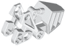 Bionicle Foot with Ball Joint Socket 3 x 6 x 2 1/3, Squared Tops