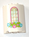 Cylinder Half 2 x 4 x 4 with Window and Flower Box Pattern