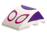 Wedge 4 x 3 Triple Curved No Studs with Magenta Eye Outlines, Dark Purple Trim Pattern