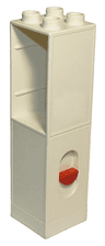 Duplo Wall 2 x 2 x 6 with Drawer Slot and Red Doorbell Button