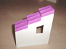 Duplo Wall 2 x 6 x 6 with Window Left and Dark Pink Roof Slope 33 2 x 6 with Stepped Shingles