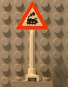 Road Sign Triangle with Train Engine with Cab Window Pattern