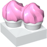 Duplo Cupcakes with Molded Bright Pink Swirl Icing Pattern