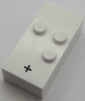 Brick, Braille 2 x 4 with 3 Studs with Black Plus Sign (+) Pattern (dots-256 ⠲) (Swedish)