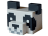 Creature Head Pixelated with Muzzle and Large Ears with Molded Black Ears, Eyes, and Nose and Printed Light Bluish Gray Mouth Pattern (Minecraft Panda)