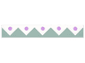 Tile 1 x 6 with Sand Green Edge Triangles and 5 Lavender Dots Pattern