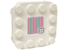 Plate, Modified 4 x 4 with Rounded Corners and 4 Feet with Super Mario Scanner Code Flower Pattern (Sticker) - Set 72042