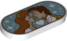Tile, Round 2 x 4 Oval with Princess and Prince Kissing Pattern