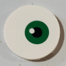 Tile, Round 3 x 3 with Green and Black Eye Pattern