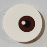Tile, Round 3 x 3 with Reddish Brown and Black Eye Pattern