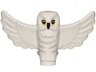 Owl, Spread Wings with Black Beak, Yellow Eyes, Light Bluish Gray Rippled Chest Feathers Pattern (HP Hedwig)