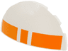 Brick, Round 3 x 6 x 1 Dome Half with Orange Broken Stripe Rectangles Pattern