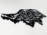 Cloth Wing Dragon Right, Tattered with Bones, Black Skin, and Dark Bluish Gray Spots Pattern