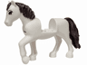 Horse, Friends Style with 2 x 2 Cutout and Movable Neck with Fixed Flexible Rubber Dark Brown Tail and Mane with Bright Light Blue Eyes, Black Eyebrows Pattern (Duke)