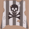 Cloth Sail with Cannonball Damage with Dark Gray Stripes and Black Skull and Crossbones Pattern
