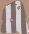 Cloth Sail with Cannonball Damage with Dark Gray Stripes Pattern