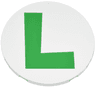 Tile, Round 6 x 6 with Super Mario Luigi Logo Bright Green Capital Letter L Pattern