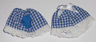 Belville, Clothes Skirt Long with Blue and White Check Pattern & Lace Trim, Bow on Back