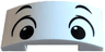 Slope, Curved 4 x 2 x 2/3 Double with Dog Face with Black Eyebrows, Eyes and Pupils Pattern