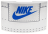 Slope, Curved 6 x 4 Double with Blue 'NIKE' and Swoosh Logo, Light Bluish Gray Dots and Stitching Pattern