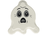 Tile, Round 2 x 2 Splat with Side Extensions with Ghost Face with Dark Bluish Gray and Light Bluish Gray Eyes and Scared Open Mouth Pattern (BAM)