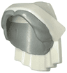 Minifigure, Hair Combo, Hat with Hair, Nursing / Nurse Cap with Molded Light Bluish Gray Hair Pattern