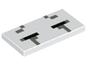 Tile 2 x 4 with Black and Dark Bluish Gray Rectangles Pattern (Minecraft Ghast Closed Eyes)