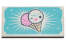 Tile 2 x 4 with 2 Ice Cream Cones on Medium Azure Background and Stars Pattern