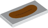 Tile 2 x 4 with Closed Mouth with Orange Lips Pattern