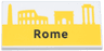 Tile 2 x 4 with Black 'Rome' on Yellow Landmark Skyline Pattern