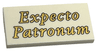Tile 2 x 4 with Gold 'Expecto Patronum' Pattern