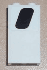 Panel 1 x 2 x 3 with Side Supports - Hollow Studs with Black Window Pattern Model Left Side (Sticker) - Set 8638