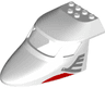 Aircraft Fuselage Forward Top Curved 6 x 10 x 4 with 3 Window Panes with Metallic Silver Airline Bird Pattern on Both Sides