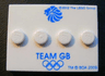 Tile, Modified 3 x 4 with 4 Studs in Center with 'TEAM GB' and Olympic Rings Pattern