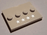 Tile, Modified 3 x 4 with 4 Studs in Center with 4 Silver Stars Pattern