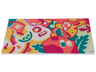 Tile 8 x 16 with Bottom Tubes, Textured Surface with Graffiti Art, Dark Turquoise 'LIANN' and Leaves, Guitar, Yellow Saxophone, Music Notes, Game Controller Pattern